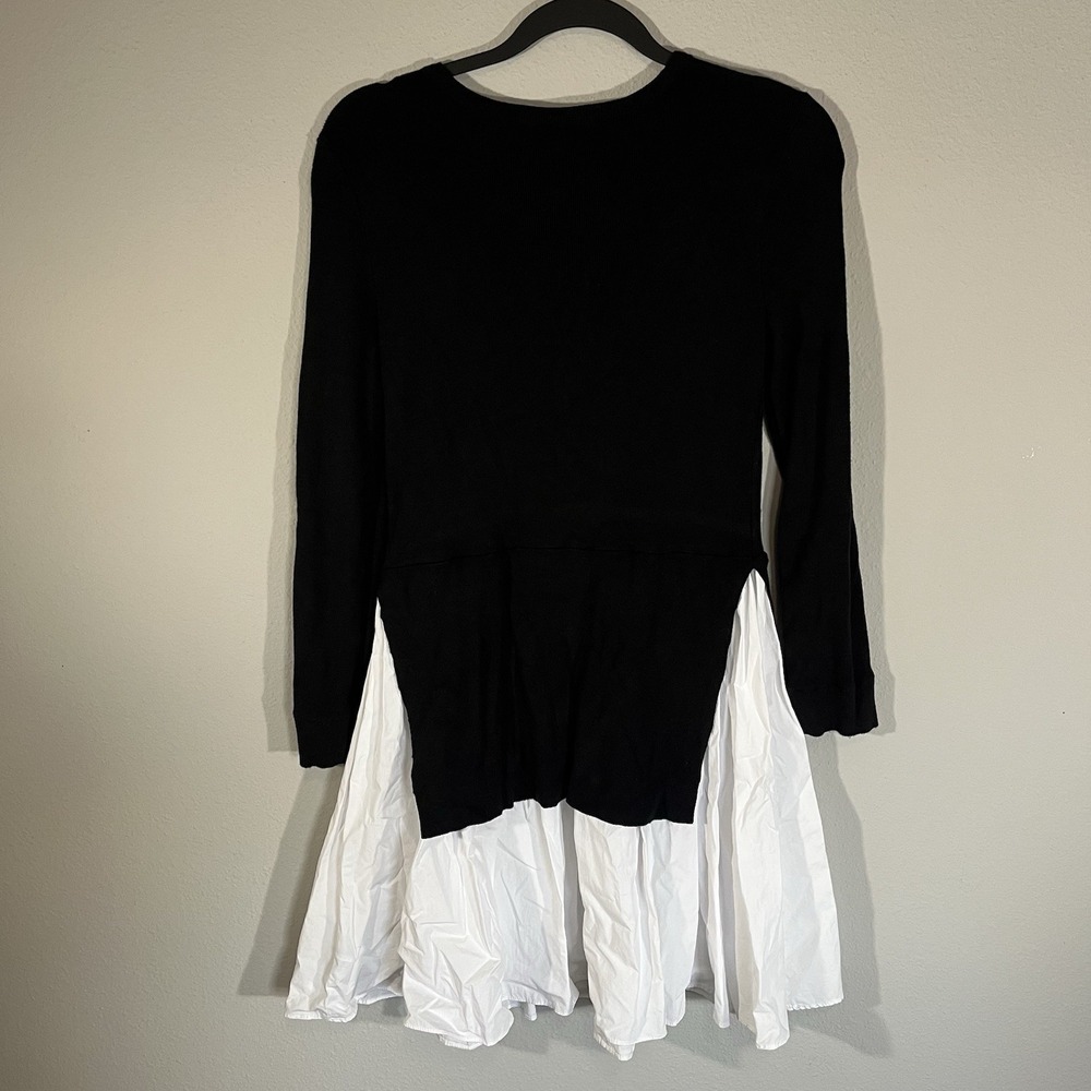 English Factory Black White Tiered Contemporary Mini Dress Size S quiet luxury - Picture 2 of 9
